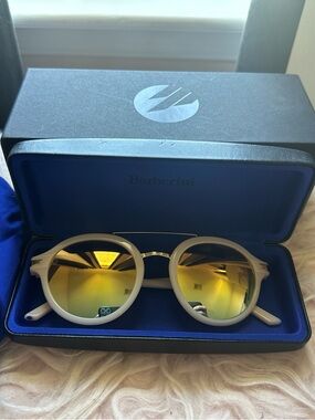 Barberini Pink Round Sunglasses with Mirrored Lenses